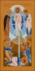 Праздничная храмовая икона Преображения для церкви в селе Сухошины Селижаровского района Тверской области. Размер иконы 151х76 см.