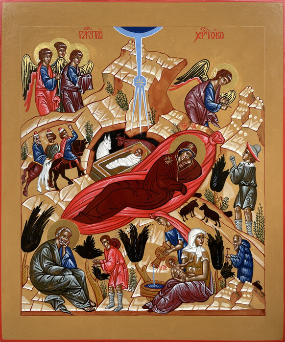 Икона Рождества Христова. Размер иконы 24х20 см.